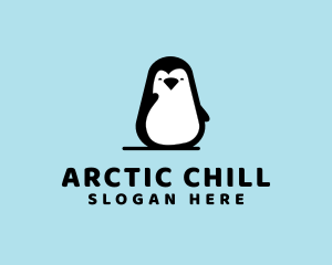 Winter Penguin Animal logo design