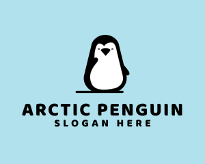 Winter Penguin Animal logo design