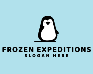 Winter Penguin Animal logo design