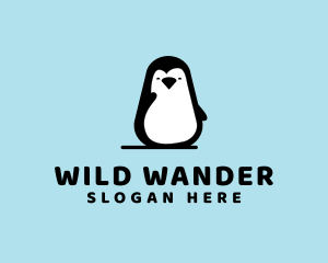 Winter Penguin Animal logo design