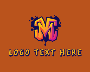 Gang - Street Art Letter M logo design
