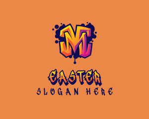 Music Label - Street Art Letter M logo design