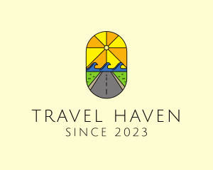 Beach Travel Destination logo design