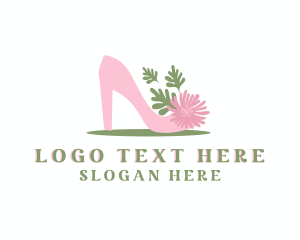 Stilettos - Floral Stilettos Shoes logo design