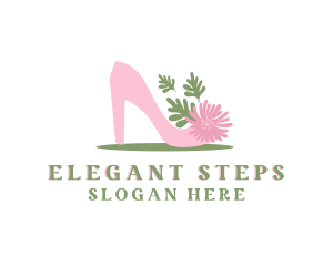 Floral Stilettos Shoes logo design