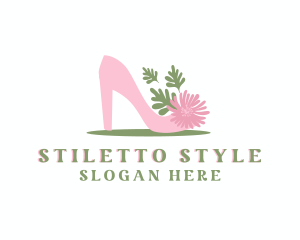 Floral Stilettos Shoes logo design