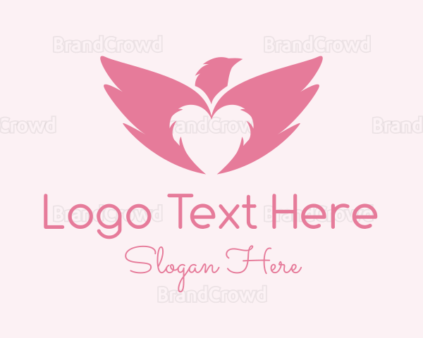 Pink Heart Eagle Wings Logo