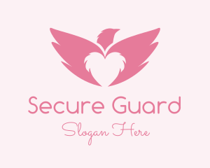 Bird - Pink Heart Eagle Wings logo design