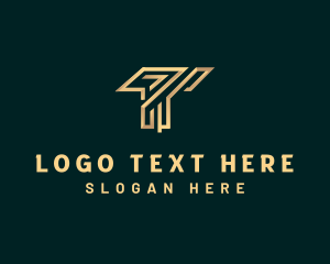 Letter T - Luxury Monoline Letter T logo design