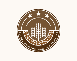 Brown - Organic Wheat Farm logo design