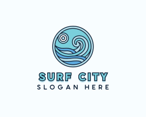 Surfing Waves Resort logo design