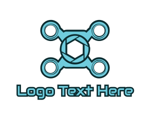 Lens - Drone Camera Shutter logo design