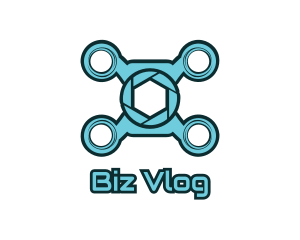 Vlog - Drone Camera Shutter logo design