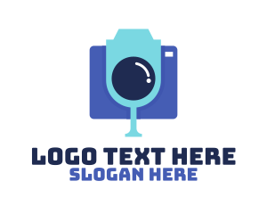 Photographer - Blue Party Camera logo design