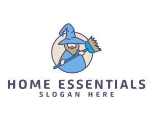 Household - Housekeeping Broom Wizard logo design