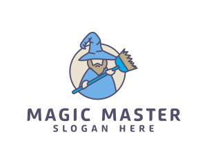 Wizard - Housekeeping Broom Wizard logo design