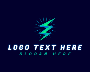 Electric Thunderbolt Lightning logo design