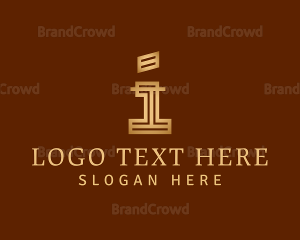 Gold Boutique Letter I Logo