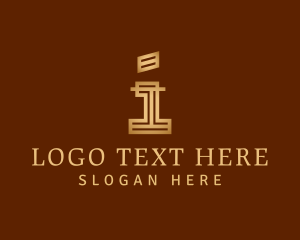 Boutique - Gold Boutique Letter I logo design