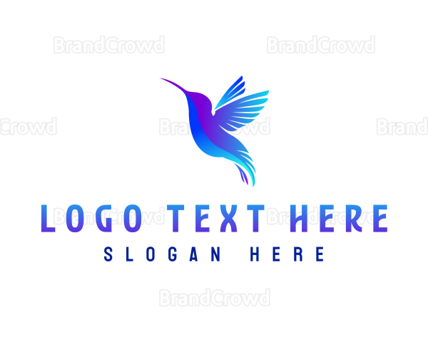 Flying Hummingbird Wings Logo