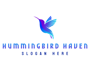 Hummingbird - Flying Hummingbird Wings logo design
