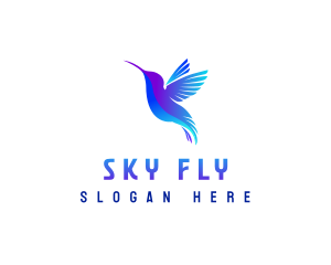 Flying Hummingbird Wings logo design