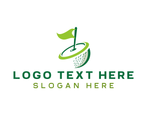 Green Flag - Golf Ball Tournament logo design