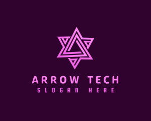 Abstract Tech Triangle logo design