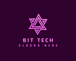 Abstract Tech Triangle logo design