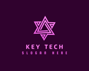 Abstract Tech Triangle logo design