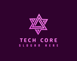 Abstract Tech Triangle logo design