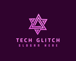 Abstract Tech Triangle logo design