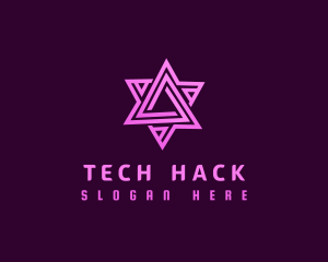 Abstract Tech Triangle logo design