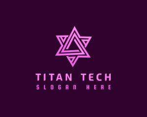 Abstract Tech Triangle logo design