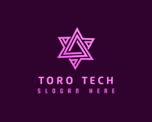 Abstract Tech Triangle logo design