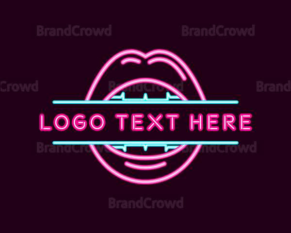 Erotic Lips Mouth Neon Logo