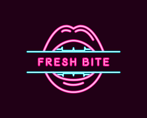 Mouth - Erotic Lips Mouth Neon logo design