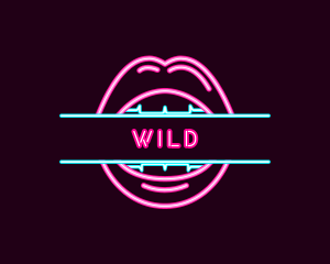 Sexy - Erotic Lips Mouth Neon logo design