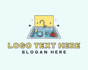 Home Improvement - Dish Sink Cleaning logo design