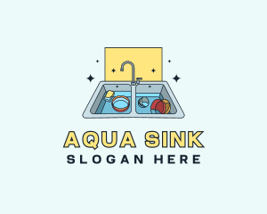 Sink - Dish Sink Cleaning logo design