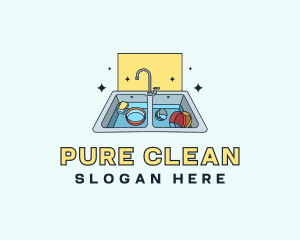 Dish Sink Cleaning logo design