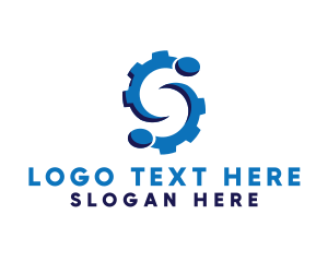 Alphabet - Blue Gear S logo design