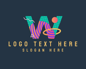 Play - Pop Art Letter W logo design