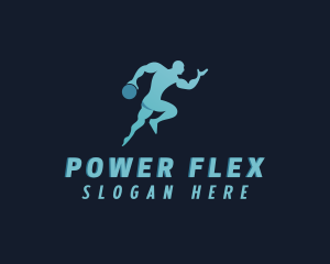 Muscular - Muscular Discus Throw Athlete logo design