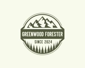 Forest Mountain Peak logo design