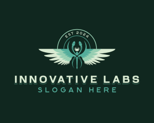 Medical Caduceus Lab logo design