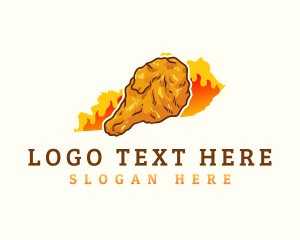 Map - Fried Chicken Kentucky logo design