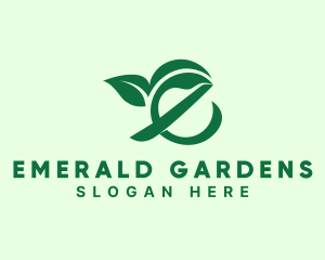 Gardening Plant Letter E logo design