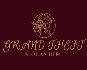 Hairstyling - Rose Woman Portrait logo design