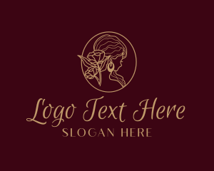 Blogger - Rose Woman Portrait logo design